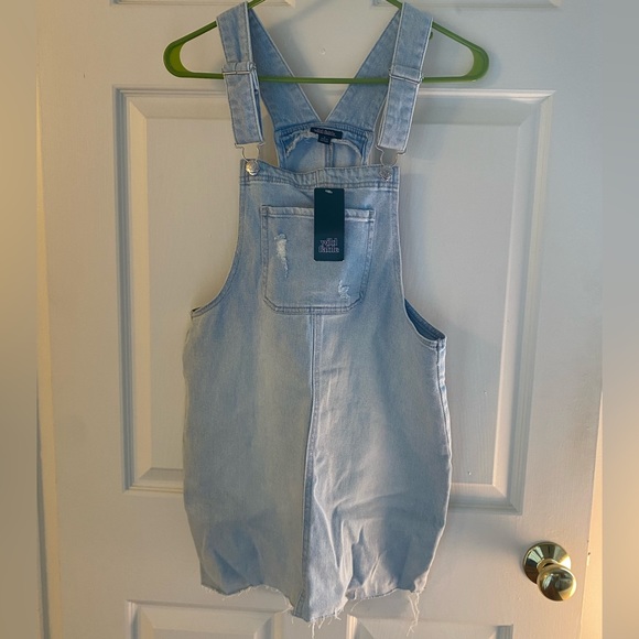 NWT Wild Fable Denim Pinafore Dress - Picture 4 of 7